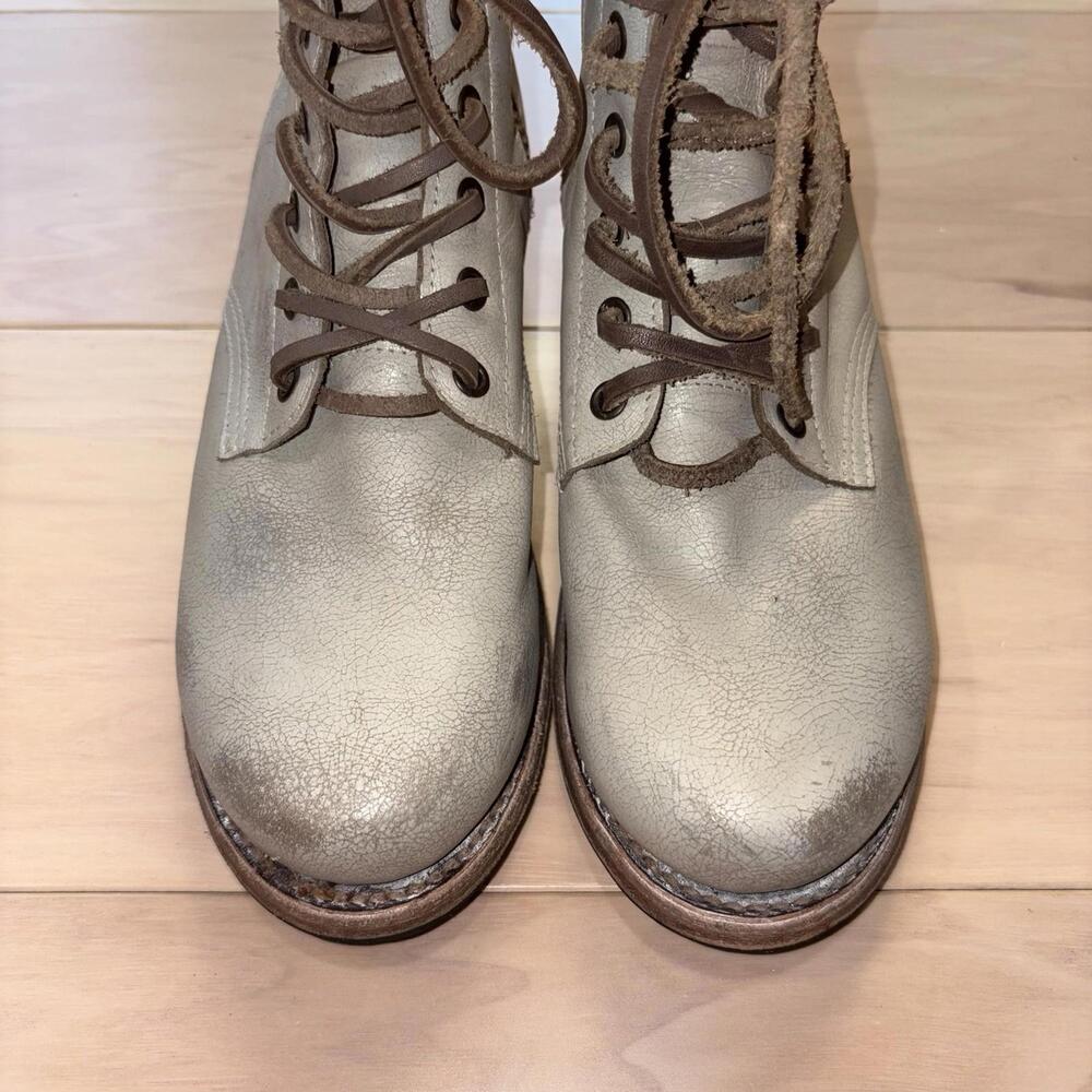 Freebird by Steven Womens Manchester Leather Combat Boots Taupe Distressed 8 - Picture 5 of 8